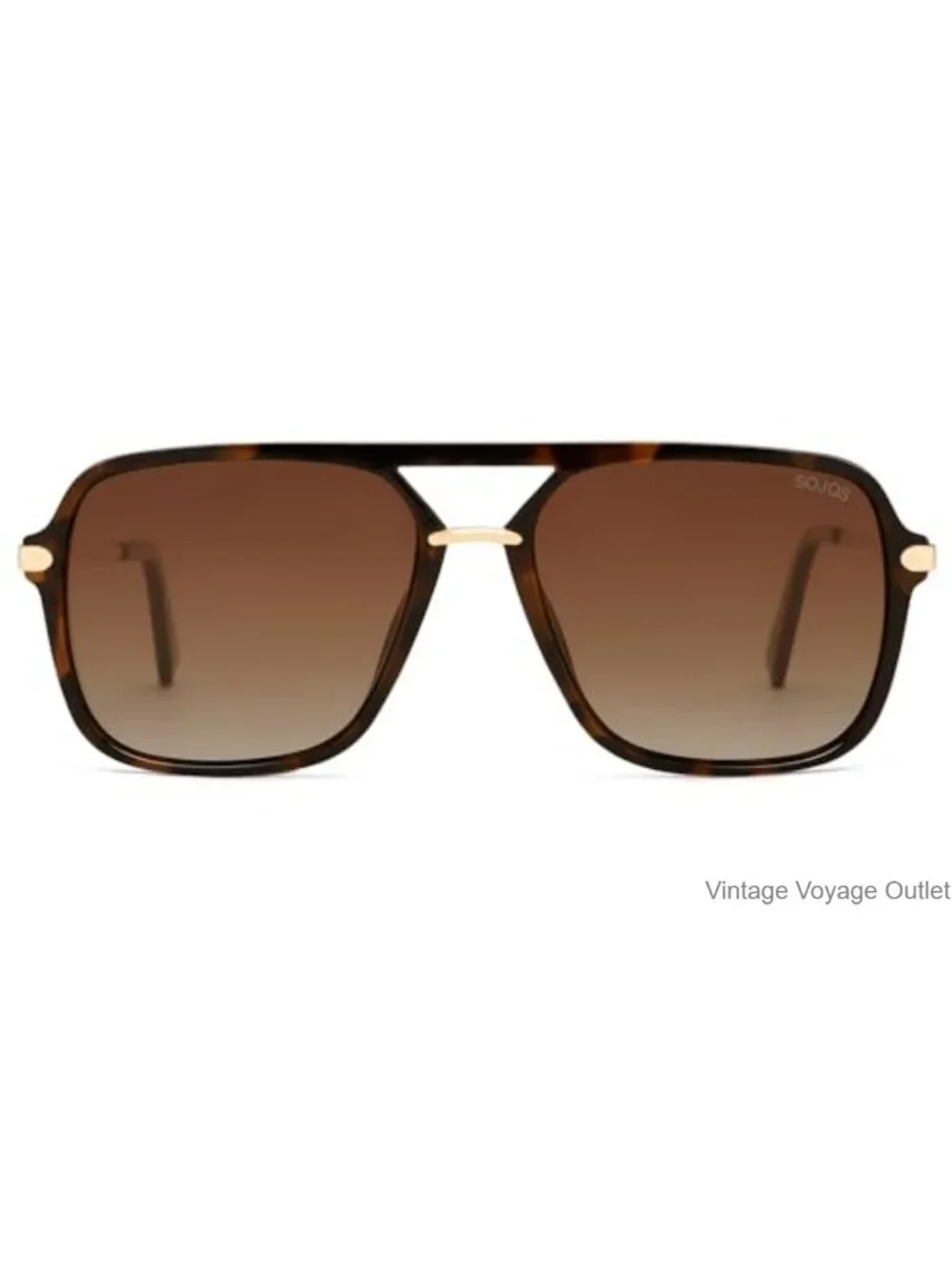 Square Aviator Sunglasses Polarized Plastic Frame Double Bridge